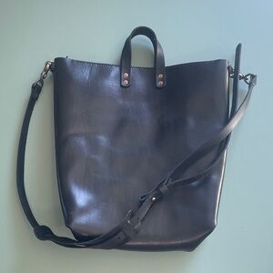 Stylish Black Leather Tote Bag